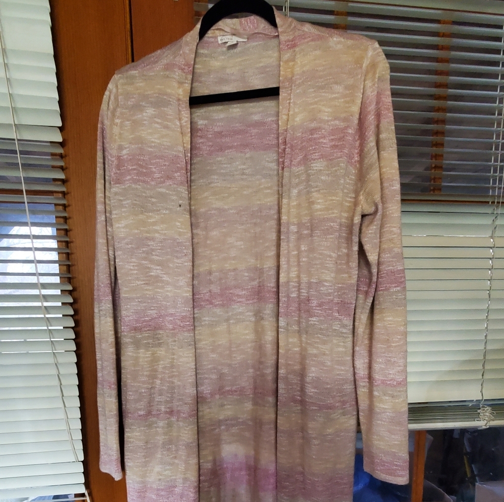 Women's Soft Multicolored  Striped Open-Front Cardigan